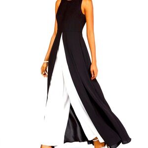Adrianna Papell   Crepe overlay jumpsuit